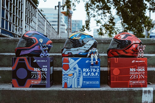 gumdam X BILMOLA charszaku dom motorcycle helmet