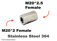 M20*2 FEMALE to M20*2.5 FEMALE Stainless Sensor Adaptor Fittings Conversion