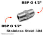 BSP G 1/2 inch Male to BSP G 1/2 inch Male Stainless Sensor Adaptor Fittings Conversion