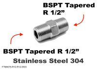 BSPT Tapered R 1/2 inch Male to R 1/2 inch Male Stainless Sensor Adaptor Fittings