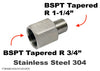 BSPT Tapered R 3/4 inch Female to R 1-1/4 inch Male Stainless Sensor Adaptor Fittings