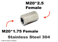 M20*1.75 FEMALE to M20*2.5 FEMALE Stainless Sensor Adaptor Fittings Conversion