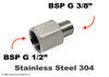 BSP G 1/2 inch Female to BSP G 3/8 inch Male Stainless Sensor Adaptor Fitting Conversion