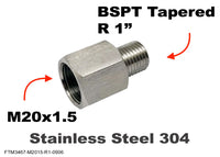 M20x1.5 Female to BSPT Tapered R 1 inch Male Stainless Sensor Adaptor Fittings