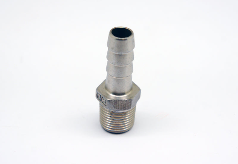 M12x1.5 Male to BARB OD 14mm / 0.56 inch Stainless Tail Adaptor Hose Connector