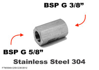 BSP G 5/8 inch Female to G 3/8 inch Female Stainless Sensor Adaptor Fittings Conversion