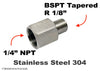 1/4 inch NPT Female to BSPT Tapered R 1/8 inch Male Stainless Sensor Adaptor Fittings