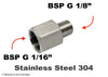 BSP G 1/16 inch Female to G 1/8 inch Male Stainless Sensor Adaptor Fittings Conversion
