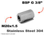 M20x1.5 Female to BSP G 3/8 inch Female Stainless Sensor Adaptor Fittings Conversion