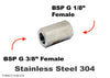 BSP G 3/8 inch Female to BSP 1/8 inch Female Stainless Sensor Adaptor Fitting Conversion