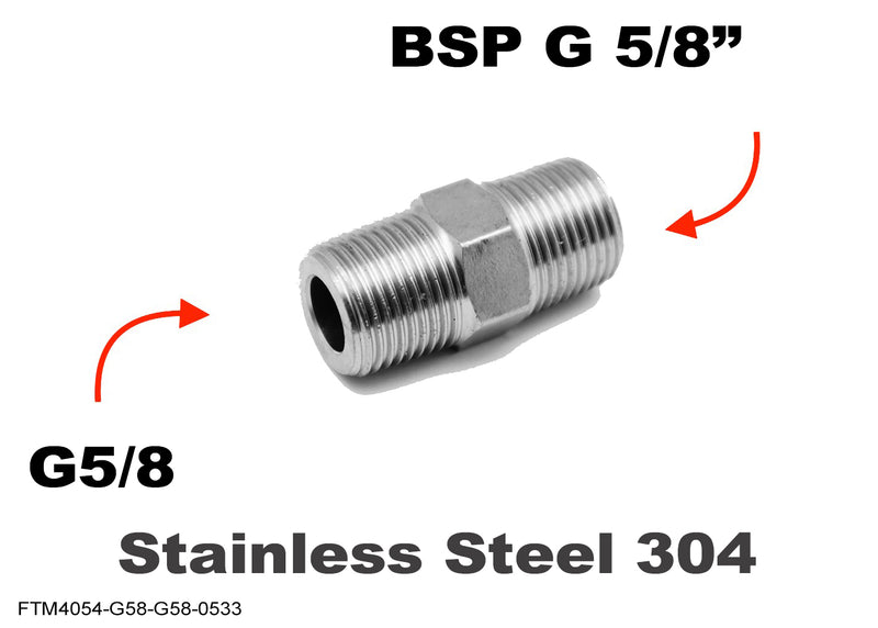 G5/8 Male to BSP G 5/8 inch Male Stainless Sensor Adaptor Fittings Conversion