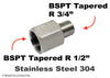 BSPT Tapered R 1/2 inch Female to R 3/4 inch Male Stainless Sensor Adaptor Fittings