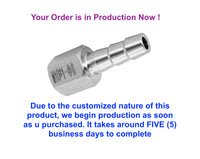 BSP G 1/2 inch FEMALE to BARB OD 10mm / 0.4 inch Stainless Tail Adaptor Hose Connector