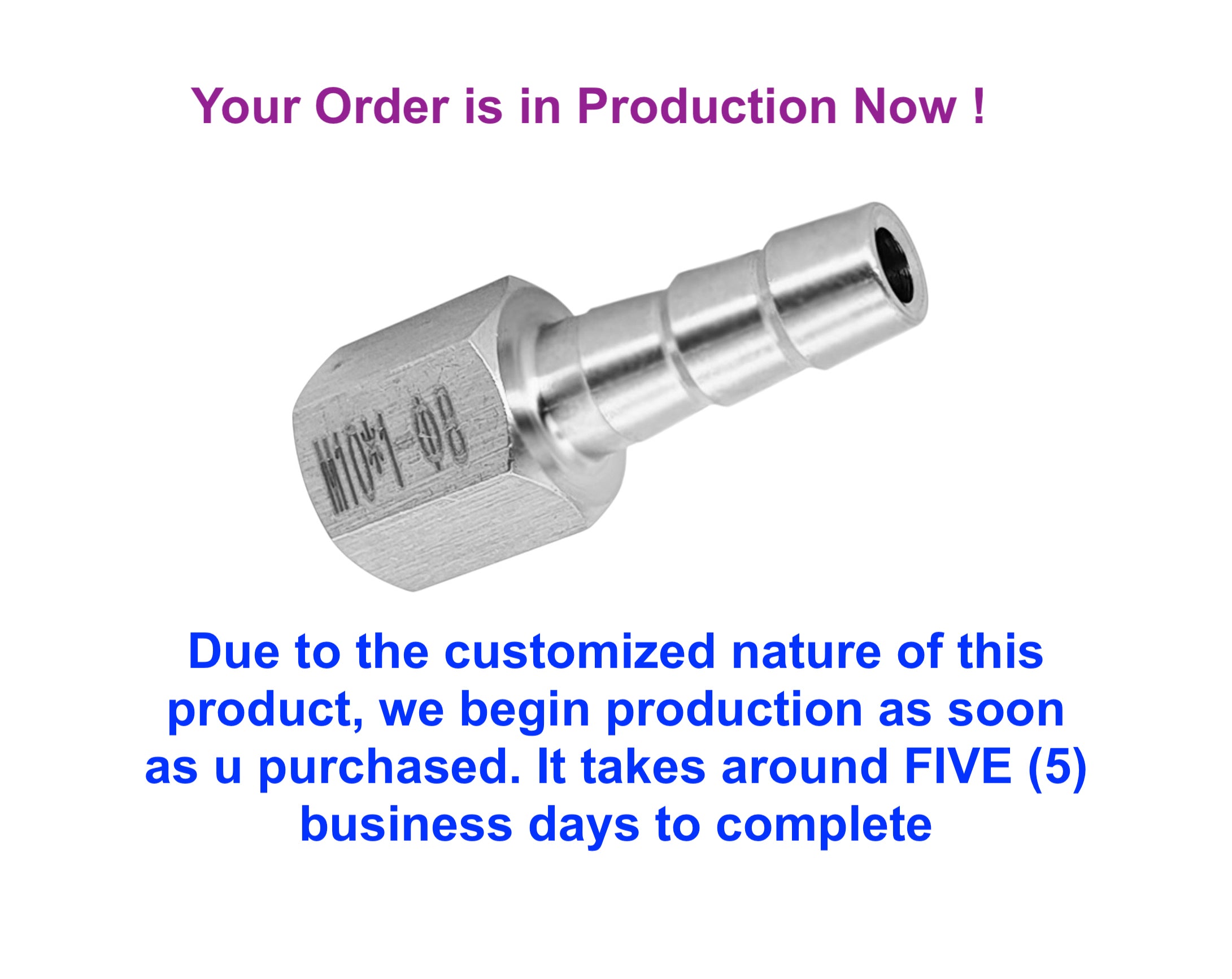 BSP G 1/4 inch FEMALE to BARB OD 10mm / 0.4 inch  Stainless Tail Adaptor Hose