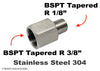 BSPT Tapered R 3/8 inch Female to R 1/8 inch Male Stainless Sensor Adaptor Fittings