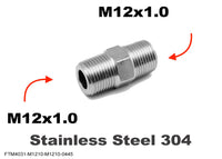M12x1.0 Male to M12x1.0 Male Stainless Sensor Adaptor Fittings Conversion