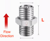 One Way Valve Direction BSP 1/2 inch Male to Male Stainless Steel Fittings Adaptor