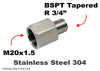 M20x1.5 Female to BSPT Tapered R 3/4 inch Male Stainless Sensor Adaptor Fittings