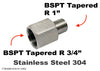 BSPT Tapered R 3/4 inch Female to R 1 inch Male Stainless Sensor Adaptor Fittings