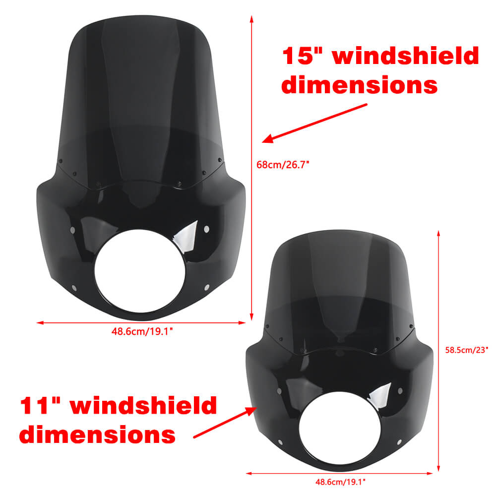 2017-2025 Harley Road King Special Classic Custom FLHR FLHRXS FLHRC FLHRS Headlight Fairing w/ Windshield Club Style Front Fairing - pazoma