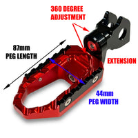 {Delantero} Se adapta a las clavijas de pie ajustables Kawasaki ZR7S ZRX1200 TRC Touring de 25 mm