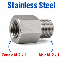 M12x1 Female to M12x1 Male Stainless Steel 304 Sensor Adaptor Fittings Conversion