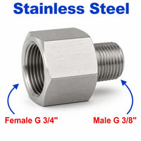 BSP G 3/4 inch Female to BSP G 3/8 inch Male Stainless Steel 304 Sensor Adaptor Fittings Conversion