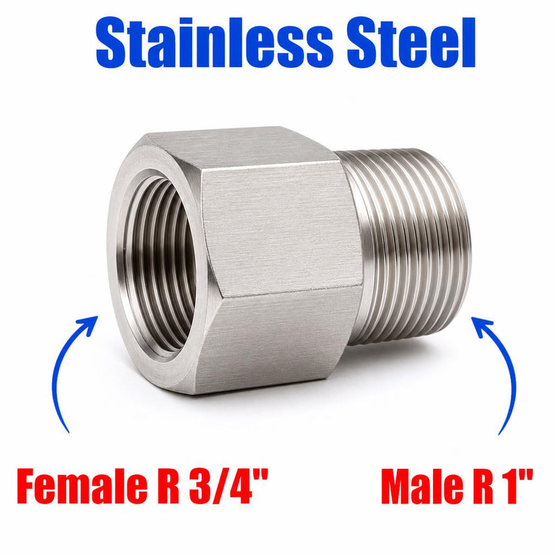 BSPT Tapered R 3/4 inch Female to BSPT Tapered R 1 inch Male Stainless Steel 304 Sensor Adaptor Fittings Conversion