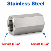 BSP G 3/4 inch Female to BSP G 3/4 inch Female Stainless Steel 304 Sensor Adaptor Fittings Conversion
