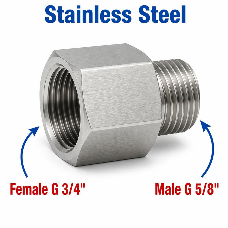 BSP G 3/4 inch Female to BSP G 5/8 inch Male Stainless Steel 304 Sensor Adaptor Fittings Conversion