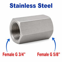 BSP G 3/4 inch Female to BSP G 5/8 inch Female Stainless Steel 304 Sensor Adaptor Fittings Conversion