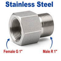 BSP G 1 inch Female to BSPT Tapered R 1 inch Male Stainless Steel 304 Sensor Adaptor Fittings Conversion