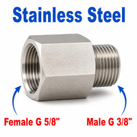 BSP G 5/8 inch Female to BSP G 3/8 inch Male Stainless Steel 304 Sensor Adaptor Fittings Conversion
