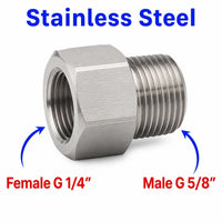 BSP G 1/4 inch Female to BSP G 5/8 inch Male Stainless Steel 304 Sensor Adaptor Fittings Conversion
