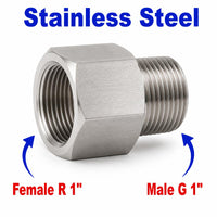 BSPT Tapered R 1 inch Female to BSP G 1 inch Male Stainless Steel 304 Sensor Adaptor Fittings Conversion