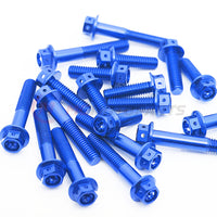 CNC race spec crankcase cover bolts in M6 size for Triumph Daytona 660 2024-2025, designed by MC Motoparts.