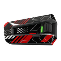 Red Speed vinyl sticker for Cardo Packtalk Edge in the Velocity Racing Series by MC Motoparts, glossy or matte finish.