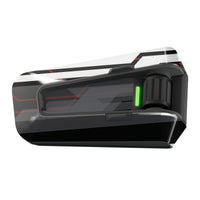 Grey Velocity Racing vinyl decal wrap for Cardo Packtalk Edge by MC Motoparts, glossy or matte finish, single sticker peel-and-apply.