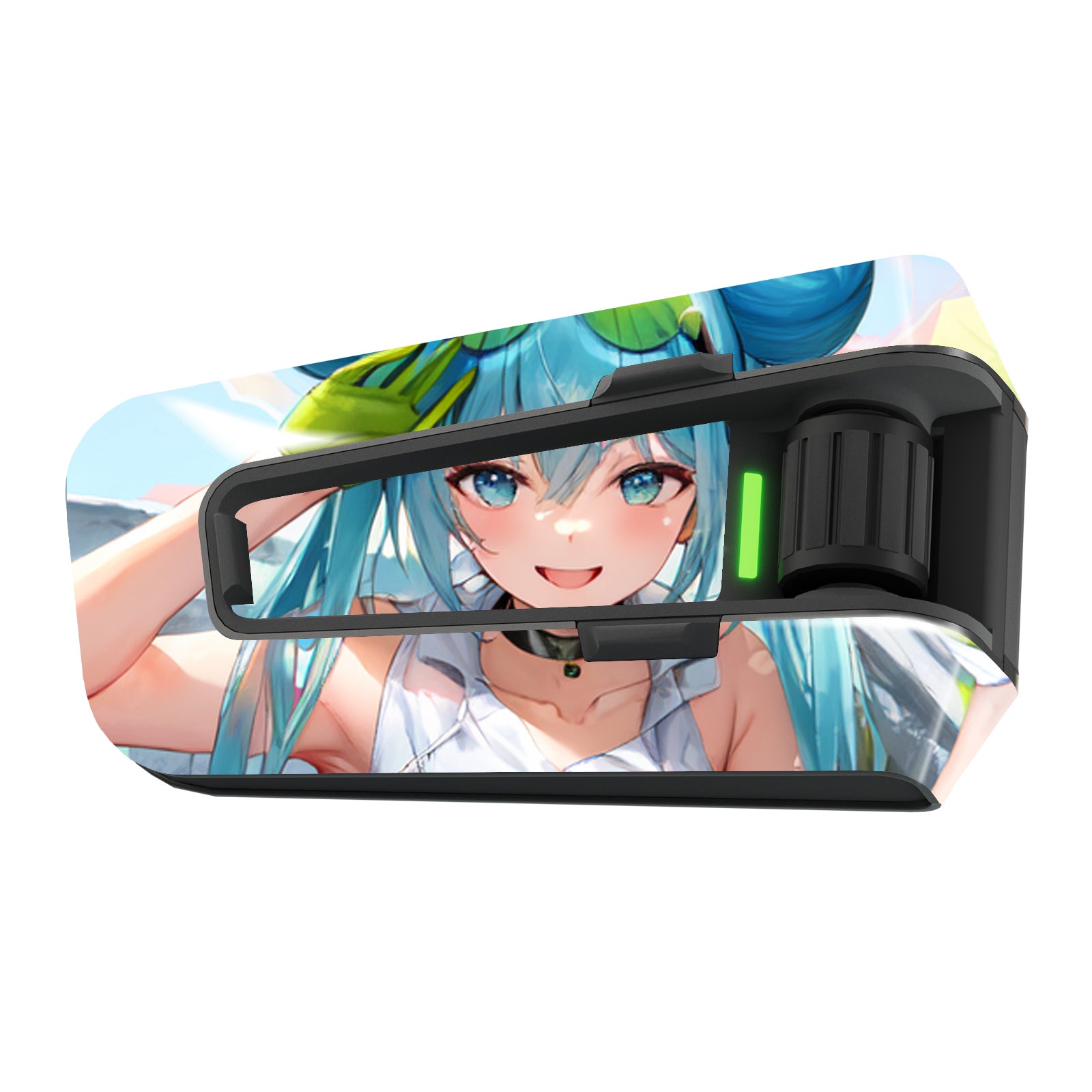 Anime girl vinyl decal wrap for Cardo Packtalk Edge, glossy or matte finish, MC Motoparts sticker for motorcycle communication devices