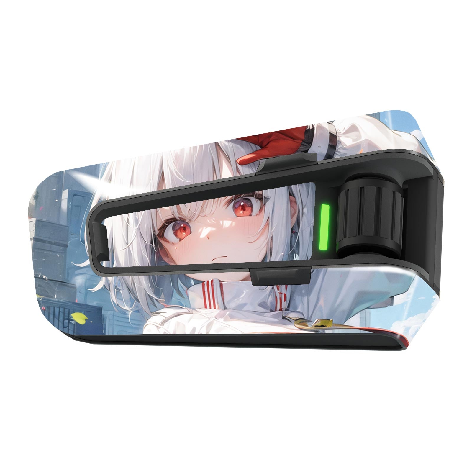 Glossy or matte vinyl decal wrap featuring anime girl design for Cardo Packtalk Edge, by MC Motoparts.