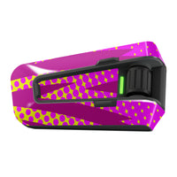 Glossy vinyl decal wrap for Cardo Packtalk Edge, Urban & Graffiti series, featuring Berry Halftone design by MC Motoparts.