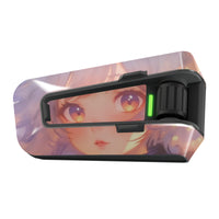 Glossy vinyl decal wrap featuring anime girl design for Cardo Packtalk Edge by MC Motoparts, with a sleek matte finish option.