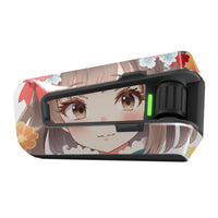 Glossy or matte vinyl decal wrap featuring an anime girl design for Cardo Packtalk Edge by MC Motoparts.