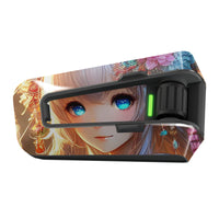 Anime girl vinyl decal wrap for Cardo Packtalk Edge, glossy or matte finish, MC Motoparts sticker for motorcycle communication devices