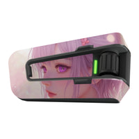 Matte vinyl decal wrap featuring anime girl design for Cardo Packtalk Edge speaker from MC Motoparts.
