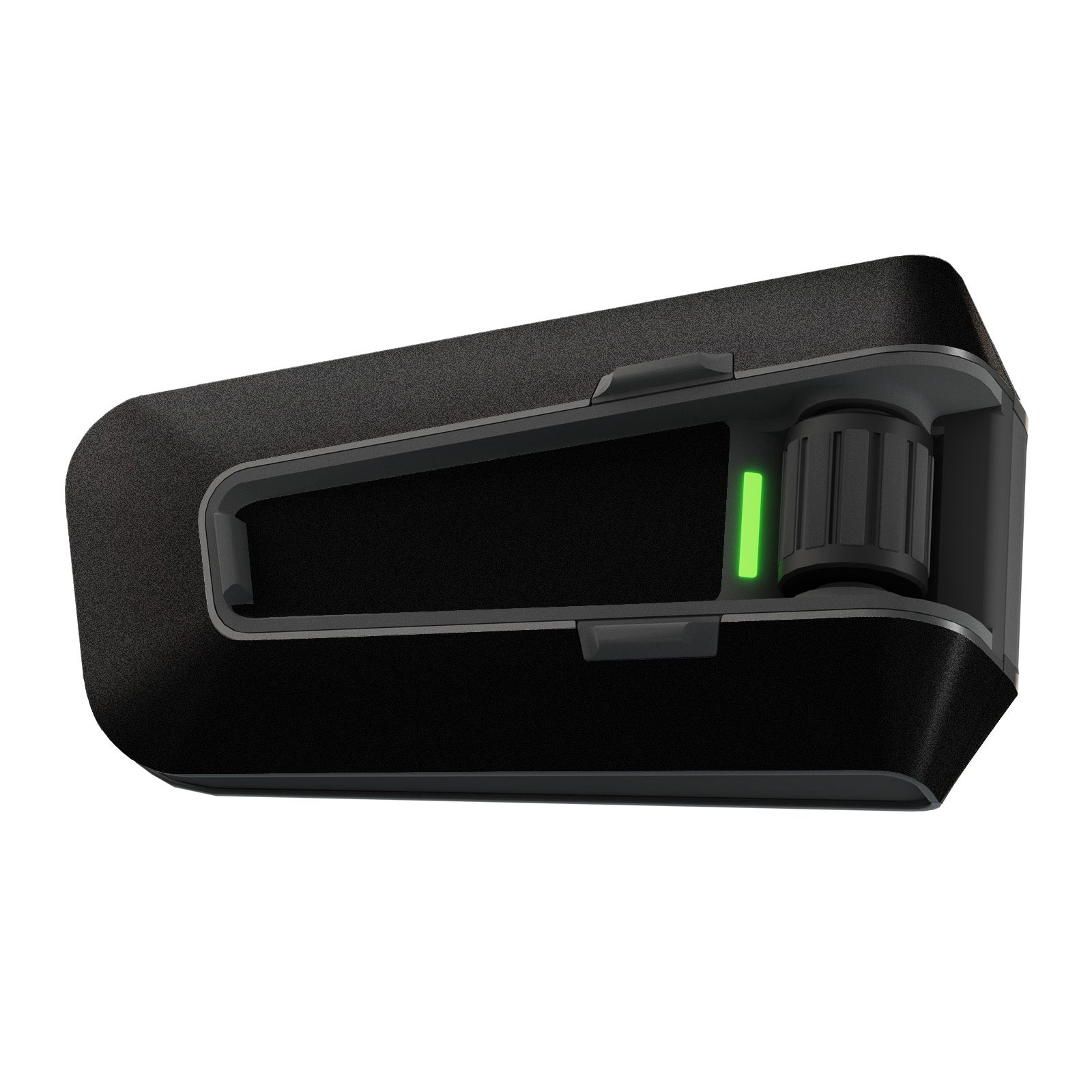 Matte black vinyl sticker for Cardo Packtalk Edge, solid color series, MC Motoparts decal wrap on a communication device.
