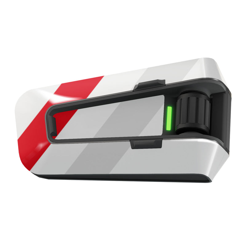 Skin for Cardo Packtalk Edge – Glossy or Matte Vinyl Decal Wrap – Racing Stripe Series (1pc) - MC Motoparts