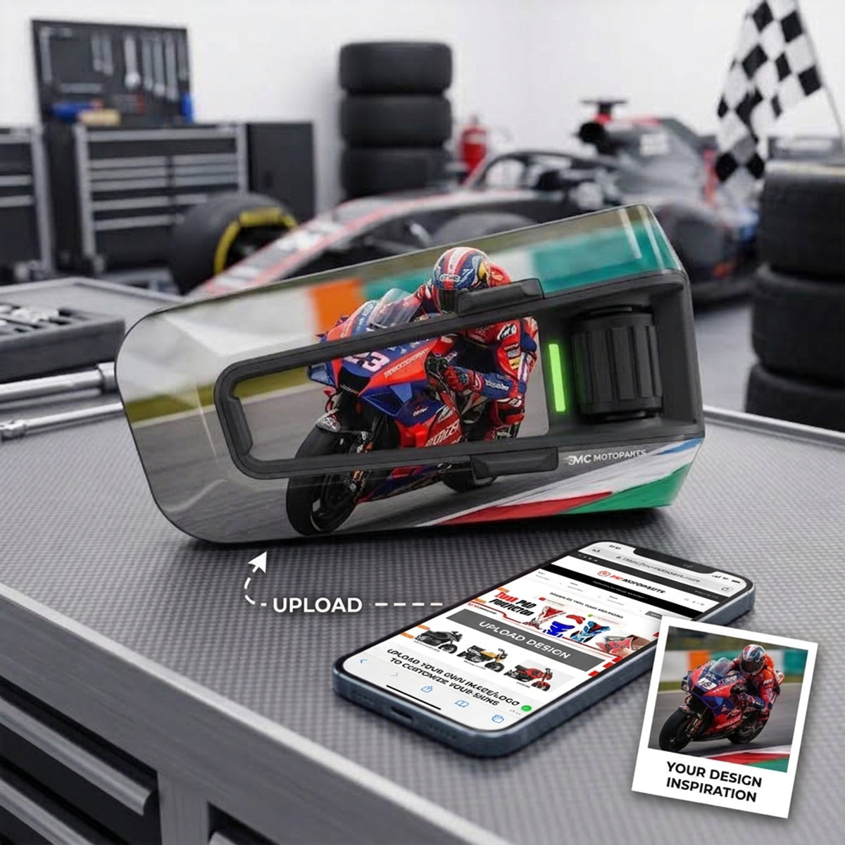 Custom Photo Skin Sticker for Cardo Packtalk Edge Motorcycle Intercom - Personalised Decal Wrap