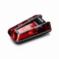 Glossy forged carbon decal sticker for Cardo Packtalk Edge device, featuring a sleek, high-quality MC Motoparts design.