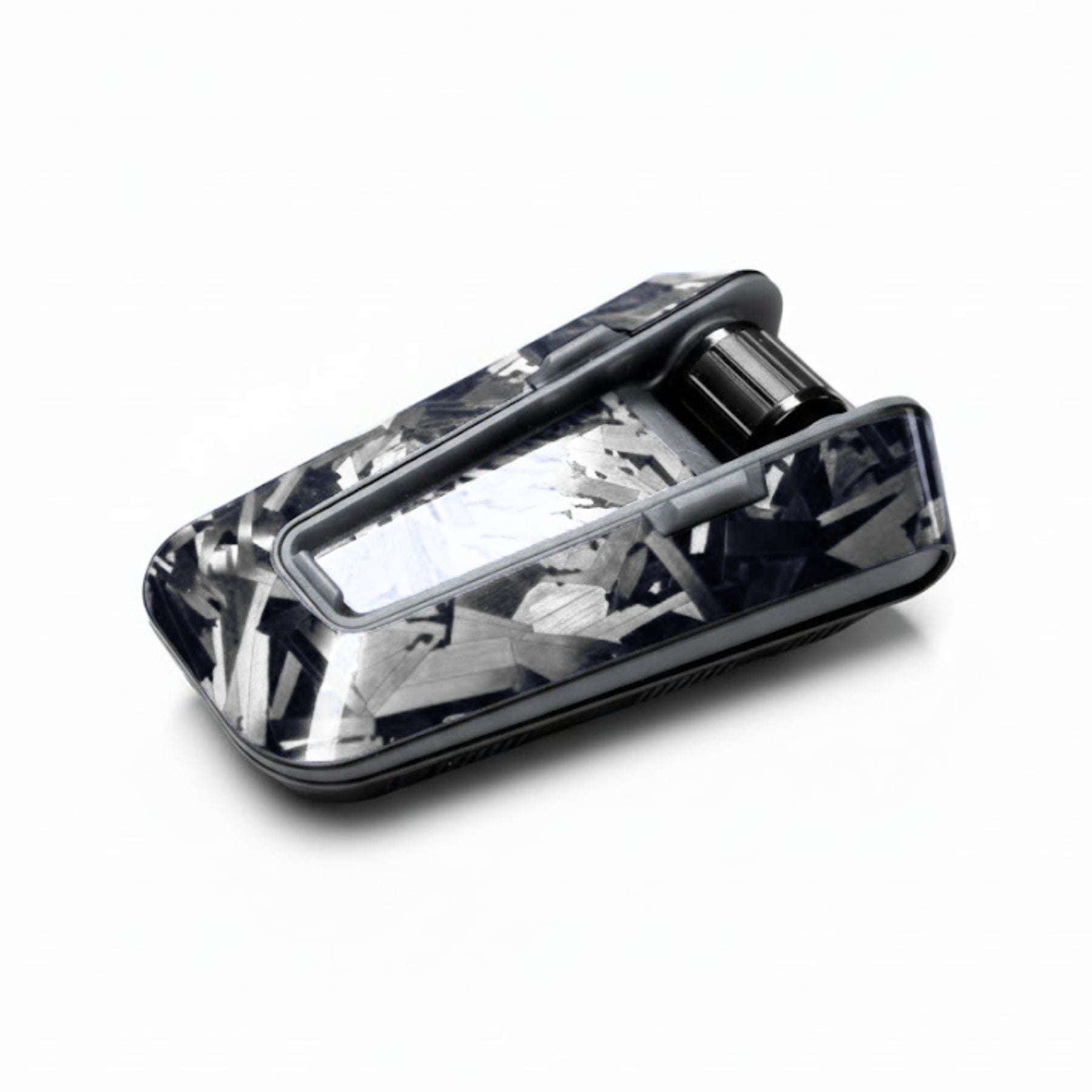 Cardo Packtalk Edge device decal sticker with forged carbon glossy finish, designed for MC Motoparts.